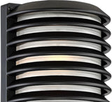 John Timberland Black Grid Modern Industrial Outdoor Wall Light Fixture 10" Frosted Glass Shade for Exterior Barn | Lumora