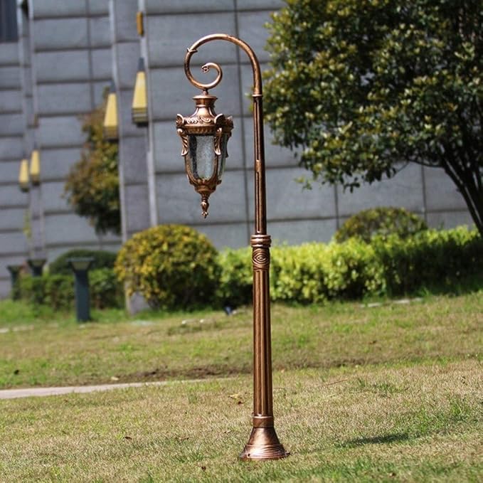 Lights Outdoor 1.4M Outdoor Landscape Street Light Antique E27 Edison Garden Glass Lantern IP55 Waterproof | Lumora