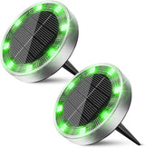 Peasur Mini Solar Ground Lights Outdoor, 2 Pack Flat Solar Powered Disc Lights, IP68 Waterproof, Anti-Rust | Lumora