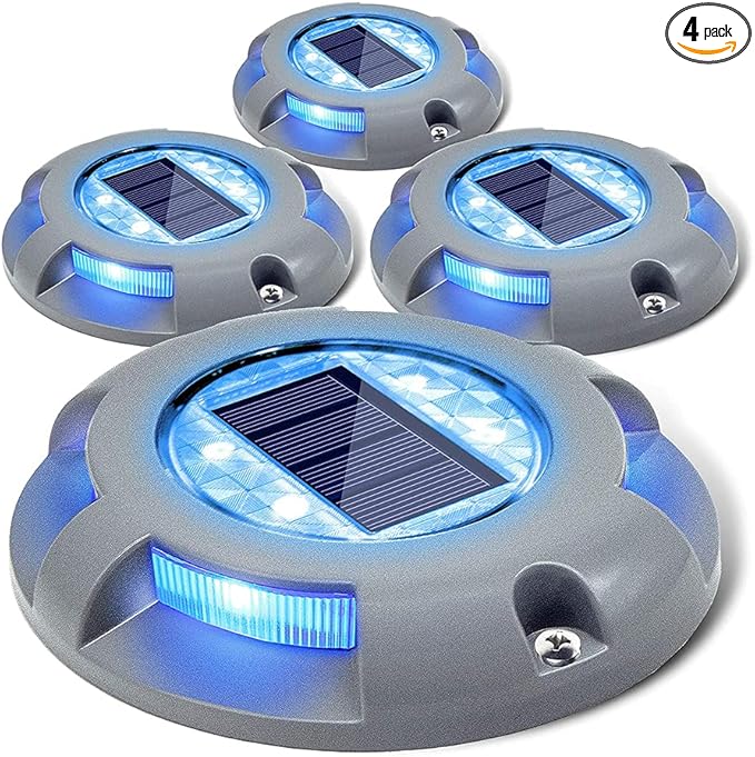 SIEDiNLAR Solar Deck Lights Driveway Dock Light LED Solar Powered Outdoor Waterproof Road Markers for Garden Step | Lumora