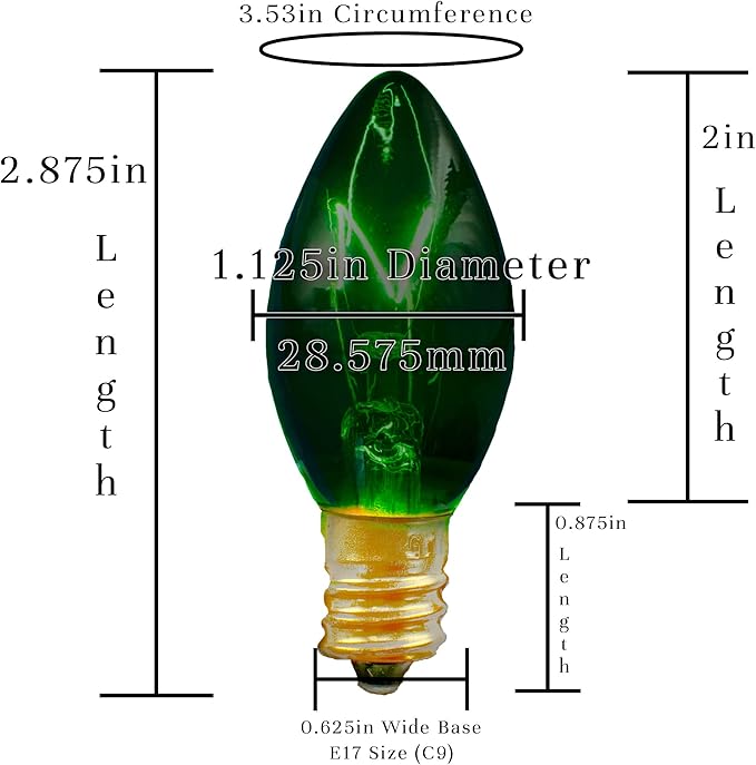 EST. LEE DISPLAY L D 1902 Indoor ＆ Outdoor String Light C9 Glass Christmas Steady Transparent Replacement Bulbs E17 | Lumora