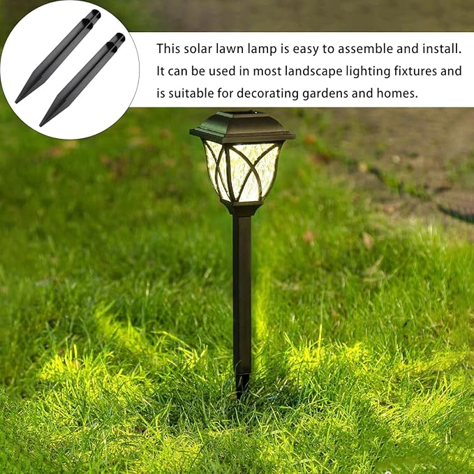 DOITOOL Ground Spike Lawn Lamp Insert 8.26In Landscape Lighting Stake for Outdoor Path Lights Yard Garden Decoration