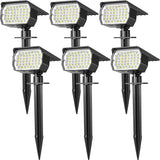 Solar Spot Lights Outdoor Waterproof IP65, 6 Pack Landscape Spotlights with 46 LEDs, 3 Modes Auto On/Off Solar | Lumora