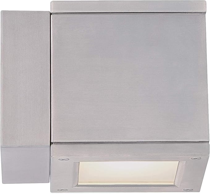 WAC Lighting WS-W2505-AL Rubix LED Outdoor Wall Light Fixture, Double Light, 3000K, Brushed Aluminum