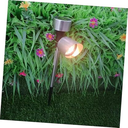 POPETPOP 2pcs Solar Pathway Lights Outdoor Solar Garden Stake Lamps Energy-Saving Landscape Lighting for Lawn and Patio Warm Illumination