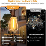 LAMPHOME LED Outdoor String Lights 100FT Patio Lights with 52 Shatterproof ST38 Vintage Edison Bulbs, Outside | Lumora