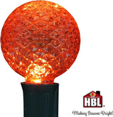 Holiday Bright Lights G50 Faceted Orange LED Bulbs - Waterproof Outdoor, Shatterproof Patio Decor Bulb (25 PK) | Lumora