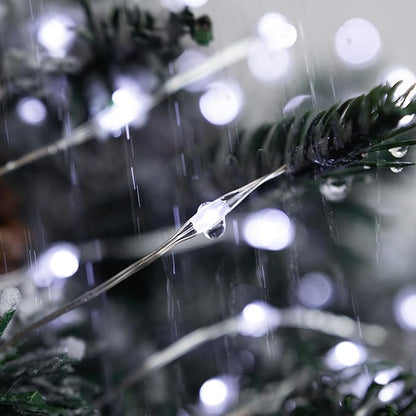 Solar String Lights for Outside,200FT 600 LEDs Solar Fairy Lights,Waterproof 8 Modes Button Outdoor String Light for Patio Garden Backyard Tree Wedding Christmas,Silver Wire,Cool White
