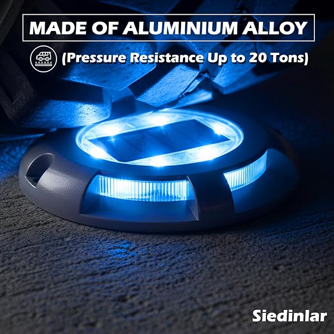 SIEDiNLAR Solar Deck Lights Driveway Dock Light LED Solar Powered Outdoor Waterproof Road Markers for Garden Step | Lumora