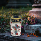 Poceacles Cross Solar Lights - Outdoor Stake Lights with Solar Powered Grave Candles, Red - Garden Figurine Light | Lumora