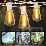LAMPHOME 2-Pack 26FT Outdoor Patio Lights, 2700K Warm White String Lights，12+1 LED Waterproof Shatterproof Edison | Lumora