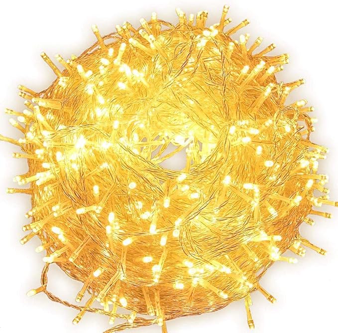 Fairy Lights Outdoor String Lights 33ft 100 LED with Memory Modes Controller, Extendable Christmas Lights Decorations for Wedding, Ramadan, Christmas, Valentine, Patio, Indoor and Outdoor (Warm White)