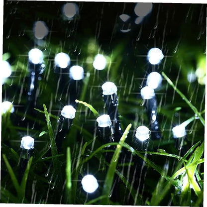 2 Sets Solar Powered Outdoor LED String Lights Beads Fairy Lights for Garden Patio Xmas Wedding Party Decor Warm White
