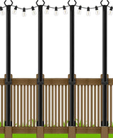 LETIANPAI 4 Pack String Light Poles,5 Ft Metal Poles with Fence Bracket for Outdoor String Lights,Outdoor Light | Lumora