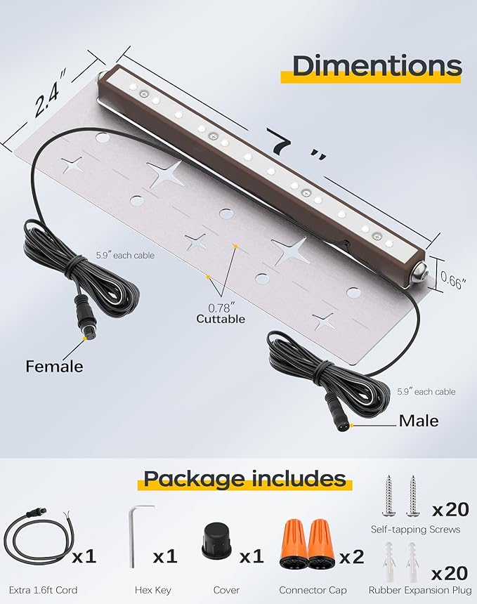 10 Pack 7 Inch Landscape Lighting, 2.5W Hardscape Step Lights 12V-36V AC/DC, Low Voltage Outdoor Step Lights | Lumora