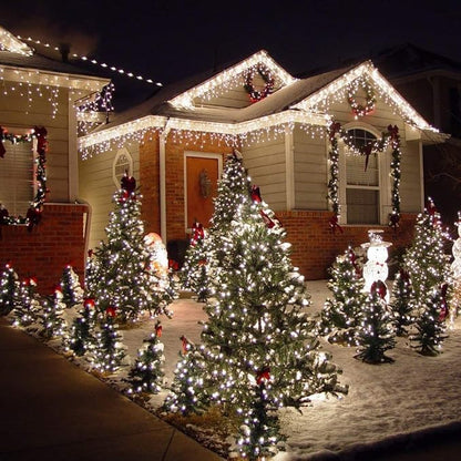 Brizled Christmas Lights, 33ft 100 LED End to End Connectable Mini Christmas String Lights, 120V UL Certified Cool White Xmas Tree Light Indoor Outdoor Mini Light Set for Xmas Tree Party Wedding Decor