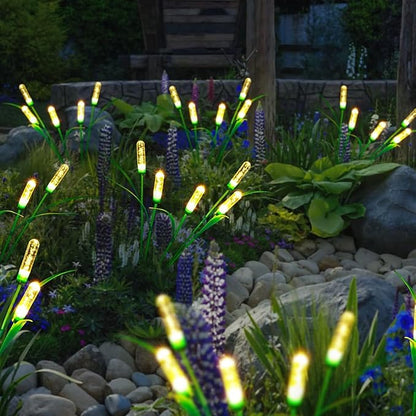 Solar Outdoor Garden Lights,LED Solar Swaying Lights for Garden Patio Yard Pathway Walkway Wedding Party Christmas Landscape Lighting (Warm White, 2 Pack)