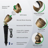 GKOLED Solid Brass Low Voltage Compact Spotlight, 12V AC/DC Waterproof Outdoor Landscape Spot Lights for House | Lumora
