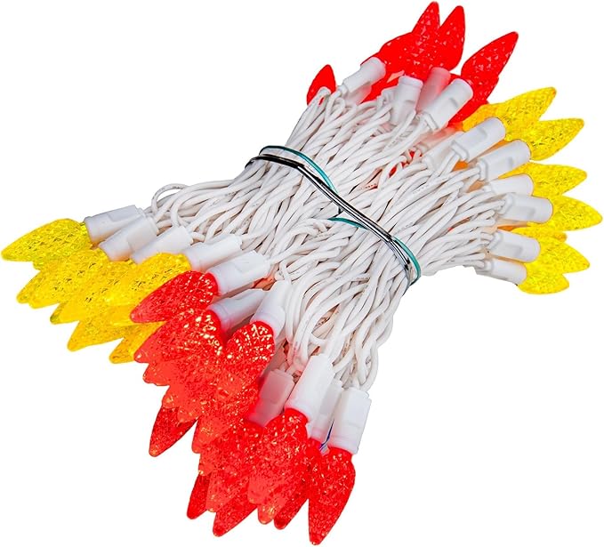 ‎‎‎Novelty Lights 24FT 70 LED C6 LED Mardi Gras String Lights, Outdoor Christmas Tree Commercial Grade LED String | Lumora