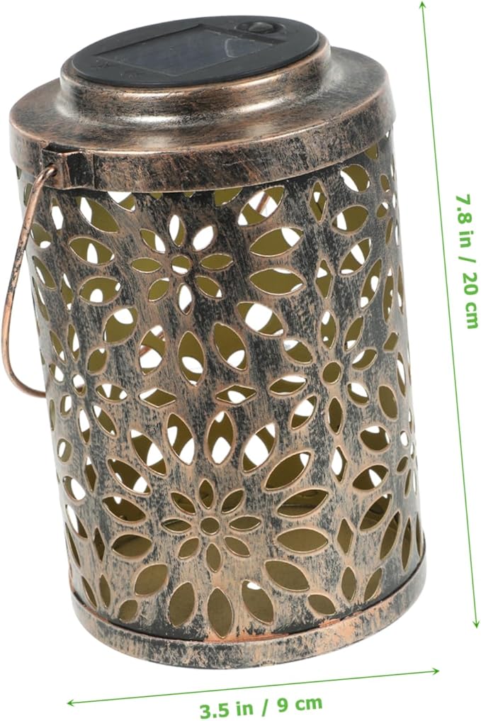 balacoo 1Pc Solar-Powered Hollowed Out Pattern Projection Lantern with Handle Outdoor Lamp for Garden and Patio | Lumora