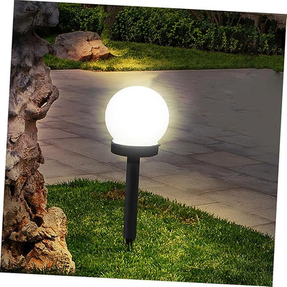4pcs Solar Lawn Path Lights Waterproof Solar Garden Lamps Warm Light Outdoor Landscape Ground Plug Lighting for Patio and Courtyard
