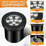 9W Landscape Light, Outdoor 120V In-Ground Lights IP68 Waterproof 5500k Warm White Outdoor Well Lights for Yard | Lumora