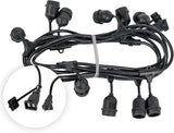 15-ft 10 Suspended Sockets E26 Commercial Patio Light Stringer, Heavy Duty - Outdoor Security Flood Light | Lumora