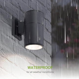 ASD 1 Light Dusk to Dawn LED Outdoor Wall Light Fixture | 9W 1000LM 3000K-5000K 120V Cylinder Up Down Lights | | Lumora