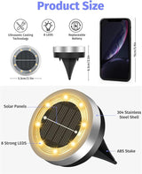 Mini Solar Ground Lights Outdoor 16 Pack Waterproof Upgraded Anti-Rust Solar Flat Garden Lights Stainless Steel | Lumora