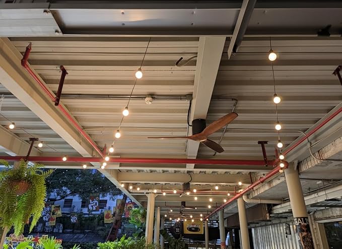RTTY Outdoor String Lights 100 FT, Patio Lights with 52pcs Plastic G40 Globe Bulbs, Shatterproof Waterproof Connectable for Cafe Bistro Backyard Balcony