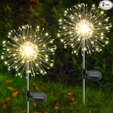 Solar Garden Lights Outdoor, 2 Pack 120 LED Twinkling Firework Lights Decorative with 2 Modes, Outdoor Waterproof | Lumora