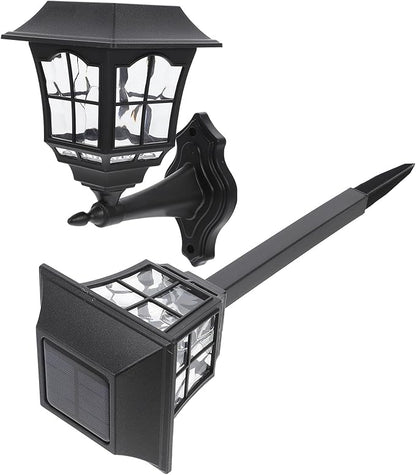 Yardwe 2pcs Solar Yard Lamps Outdoor Waterproof Solar Garden Lighting for Path Lawn Patio Warm White LED Wall Mounted