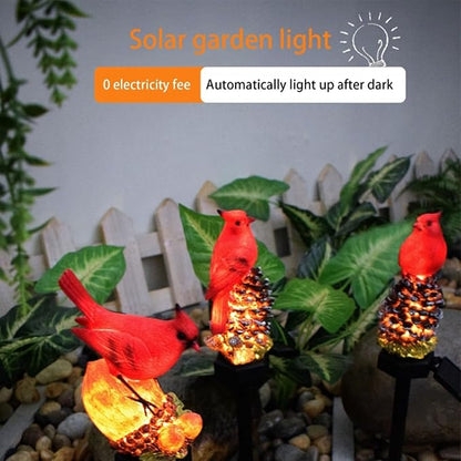 Cardinal Solar Powered Christmas Stake Lights, Solar Light Garden Stake Garden Yard Lawn Christmas Decorations Lights Pathway Stake Lights