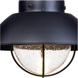 John Timberland Fordham Farmhouse Rustic Industrial Outdoor Wall Light Fixture LED Black Metal 8" Seedy Glass | Lumora