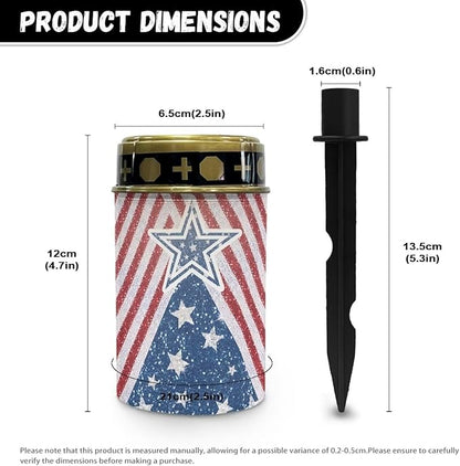 Star American Flag Garden Stake Light, Solar Lights for Cemetery Grave,Solar Pathway Lights Outdoor,Lawn Yard Patio Garden Decor