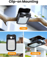 Clip on Solar Lights for Fence, 3 Modes Solar Motion Lights Outdoor Waterproof, 60LEDs 500LM Portable Security | Lumora