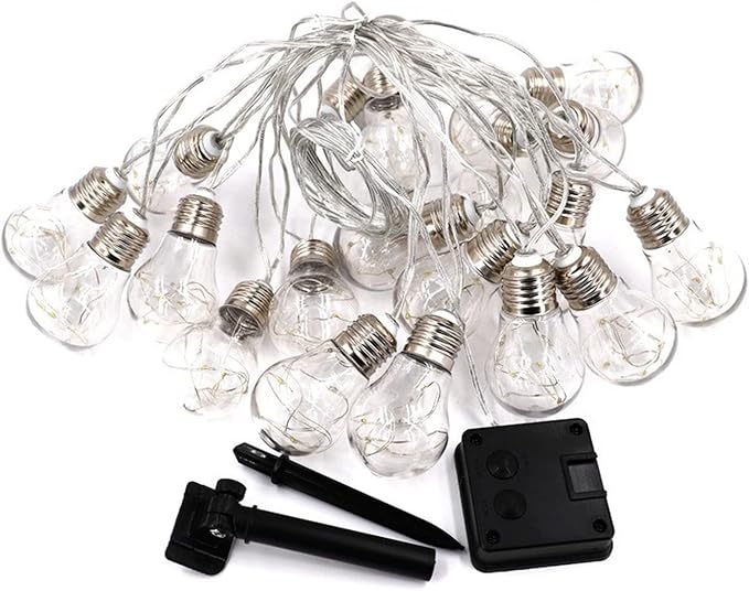 Solar String Light Outdoor Edison Vintage Plastic Hanging Waterproof String Lights for Deck Yard Tents Party Decor | Lumora