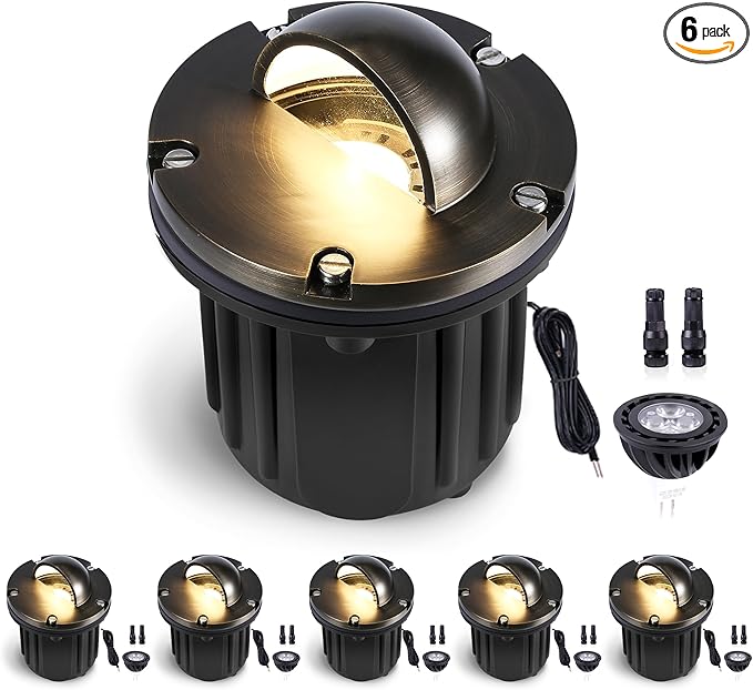 Gardenreet Landscape In Ground Well Lights - Brass LED Low Voltage Electric Ip65 Lights, 12V - Outdoor Path Light | Lumora