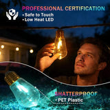 (New) Outdoor String Lights, 24FT 20 LED Bulbs Shatterproof Patio Lights, IP65 Waterproof 8 Light Modes Plug-in | Lumora