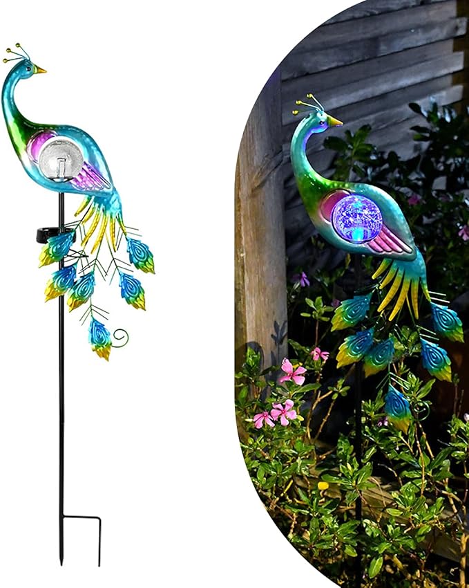 Garden Decor Solar Lights Peacock Lawn Light, for Yard Outdoor Decorations Ground Inserted Outdoor Waterproof | Lumora
