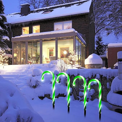 Candy Cane Lights, Christmas Candy Cane Lights, Solar Pathway Lights Outdoor Candy Cane Christmas Decor for Walkway, Driveway, Sidewalk, Garden