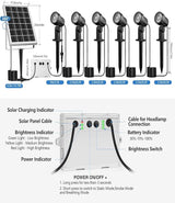 CLY 6 in 1 Solar Spot Lights Outdoor, 2700K Warm White Solar Spotlights Landscape Lights, IP66 Waterproof 59.06ft | Lumora