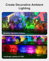 Color Changing Solar Spotlights Outdoor for Tree, Flower, Plant, Statue, Decorations, Wall, Waterproof Rainbow | Lumora