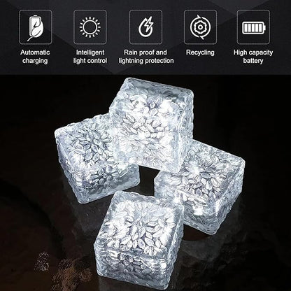 Solar Lights, Brick Lights, Outdoor Waterproof, Recessed, for Garden, Sidewalk, Path, Yard Decoration, Landscape Lighting, 2 Pack (White Light (2.95 inches))