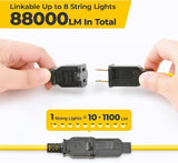 100ft Construction String Lights: 100w 11000lm ETL Certified Bright Industrial Outdoor Temporary Lighting Led | Lumora