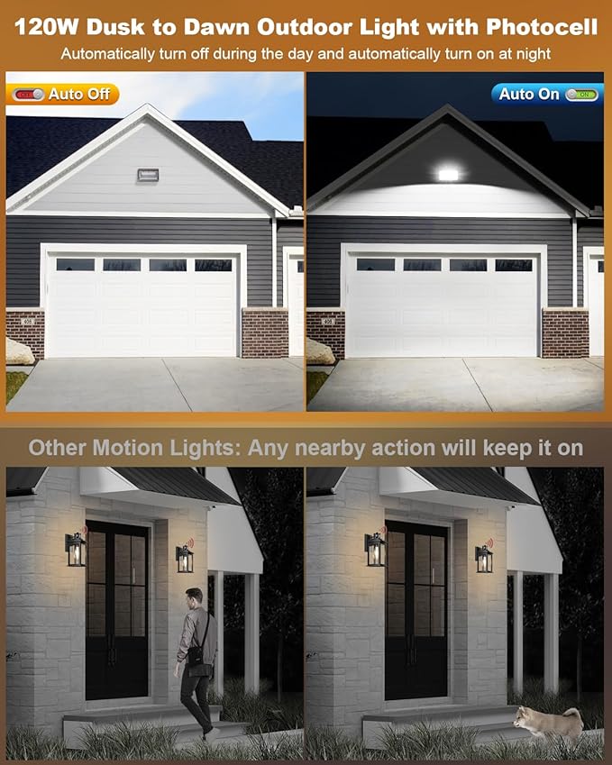 ledmo LED Wall Pack Light Size Update Dusk to Dawn Lighting 120W Outdoor Security Flood Lighting 5000K Commercial | Lumora