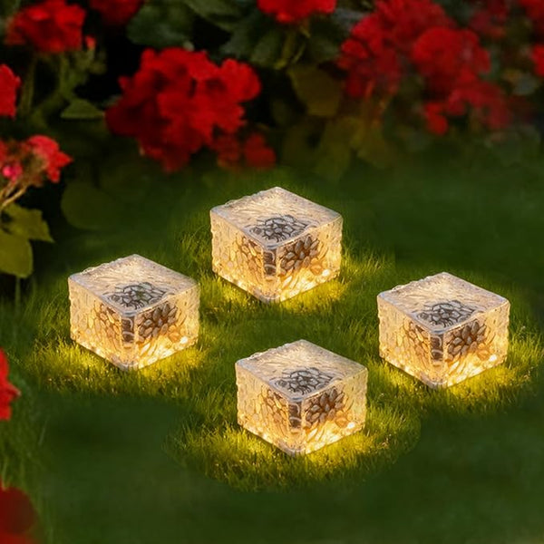 Wokyo 4 Packs Solar Brick Lights Outdoor Waterproof Landscape Path Light LED Rock Lights for Patio, Yard, Walkway | Lumora