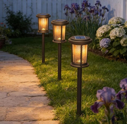 Solar Yard 4-Pack Solar Pathway Lights Outdoor, Solar Powered Landscape Lighting with Honeycomb Structure, Garden Path Lights Outside Waterproof for Pathway, Porch, Walkway, Driveway