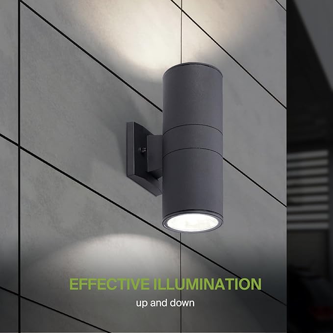 ASD 2 Light Outdoor Wall Light Fixture | 120W E26 Bulb Socket 120V ETL Cylinder Up Down Lights | | Lumora