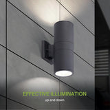 ASD 2 Light Outdoor Wall Light Fixture | 120W E26 Bulb Socket 120V ETL Cylinder Up Down Lights | | Lumora